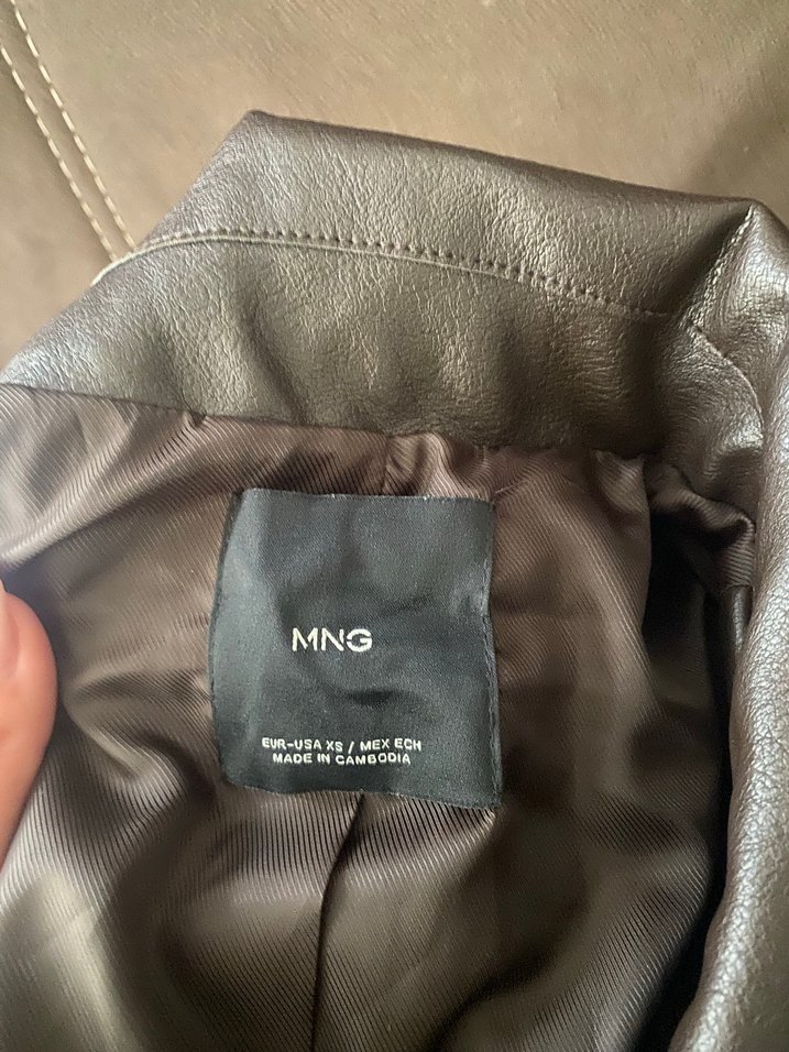 Düğmeli Kahverengi Deri Kadın Ceket - Görsel 2