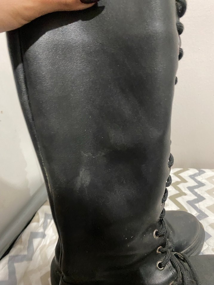 Siyah Deri Bağcıklı Stiletto Topuklu Bot - Görsel 2