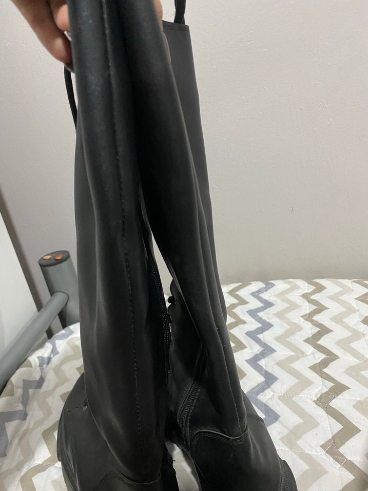 Siyah Deri Bağcıklı Stiletto Topuklu Bot - Görsel 3