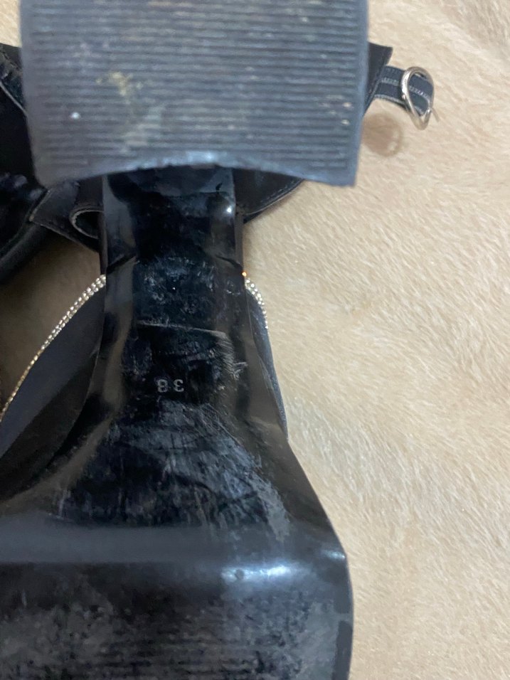 Parlak Siyah Yılan Desenli Platform Topuklu Ayakkabı - Görsel 3