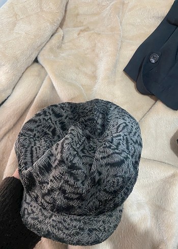 Gri Bohem Kürklü Kadın Şapka - Görsel 2