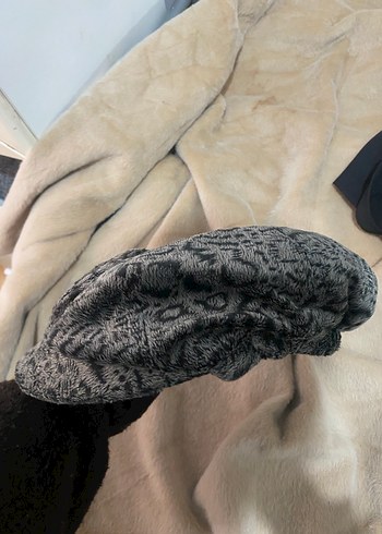 Gri Bohem Kürklü Kadın Şapka - Görsel 3