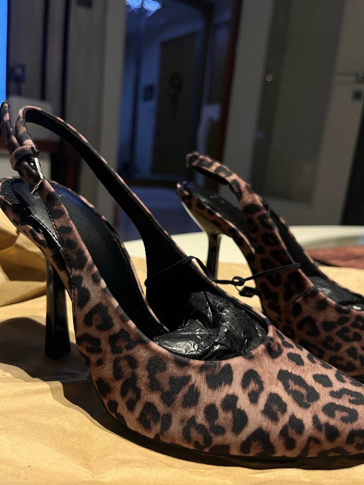 Leopar Desenli Tokalı Stiletto - Görsel 5
