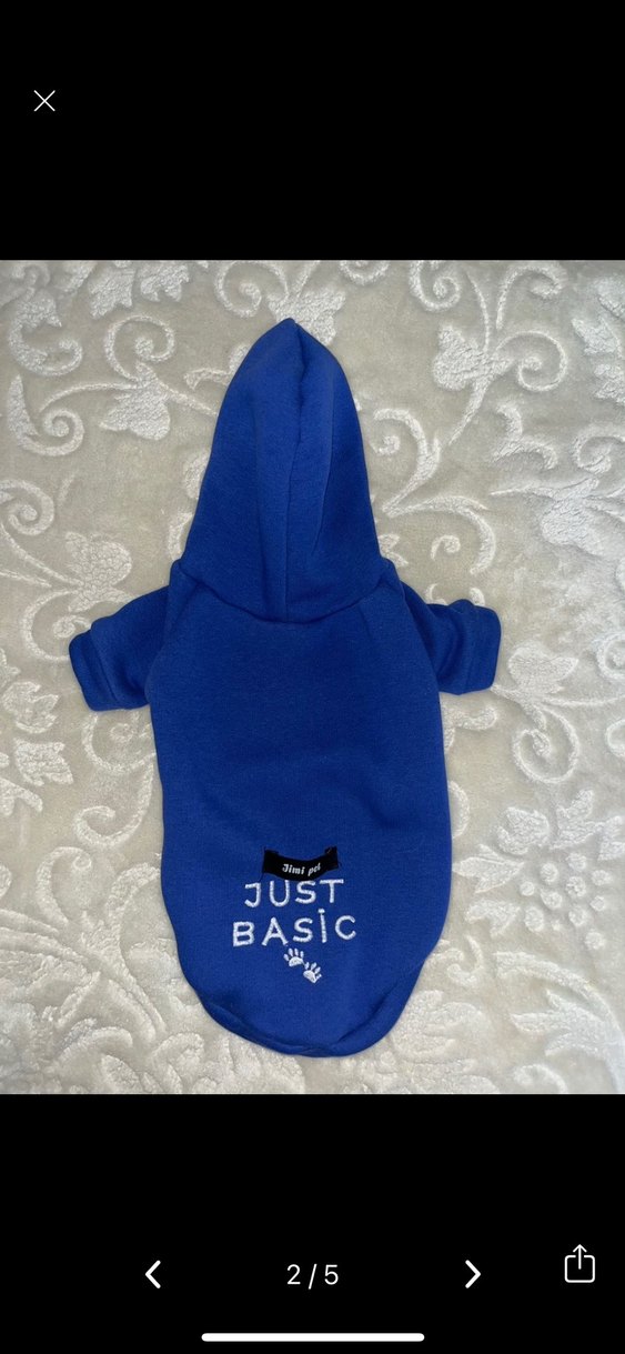 Mavi Kapüşonlu Köpek Kıyafeti - Görsel 2