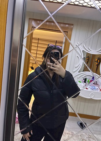 Siyah Kadın Midi Kışlık Mont - Görsel 8