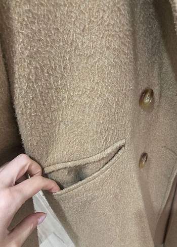 Adl yün karışımlı uzun kaban - Görsel 5