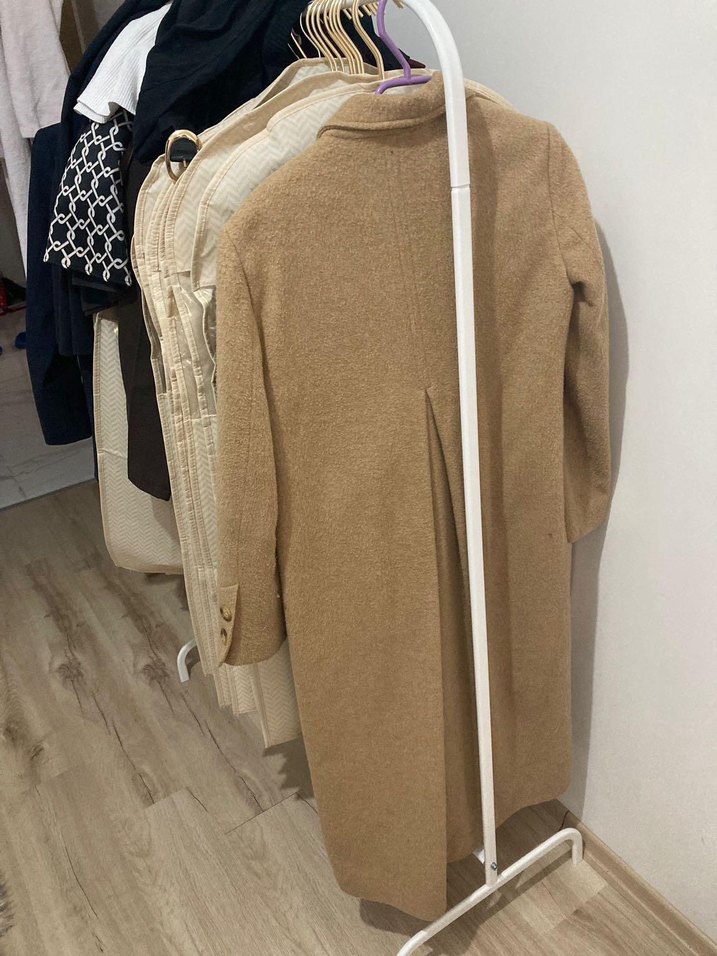 Adl yün karışımlı uzun kaban - Görsel 2