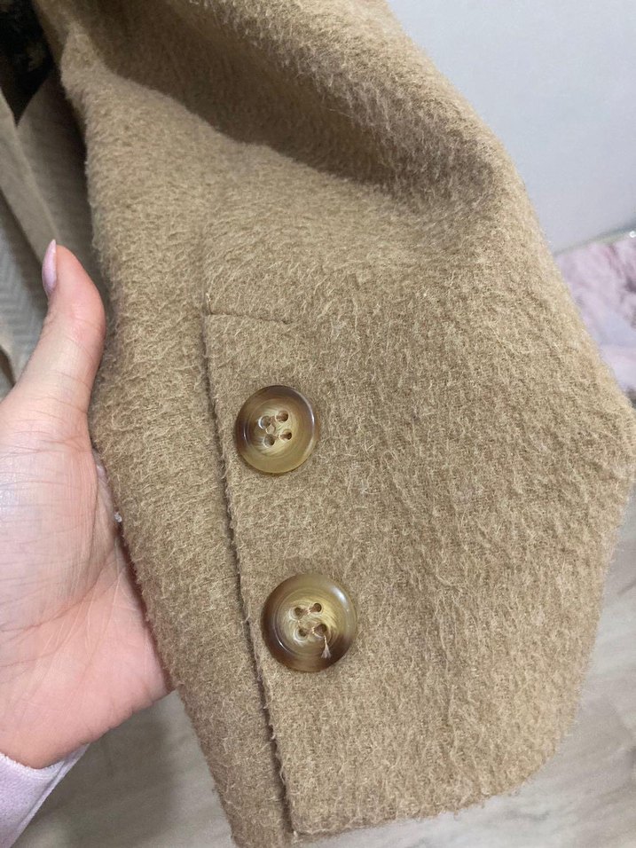 Adl yün karışımlı uzun kaban - Görsel 4