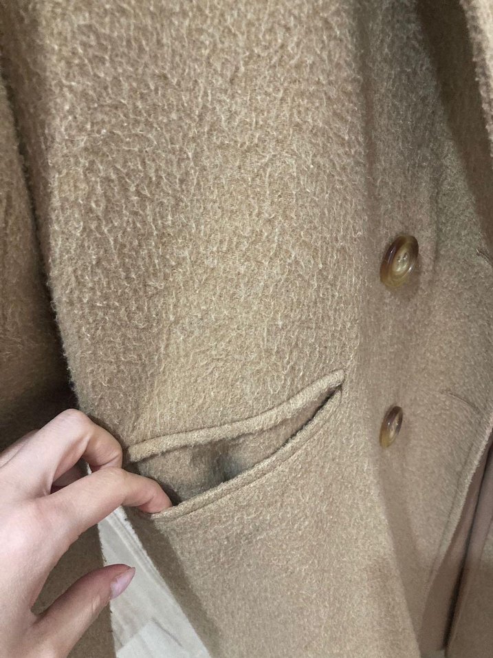 Adl yün karışımlı uzun kaban - Görsel 5