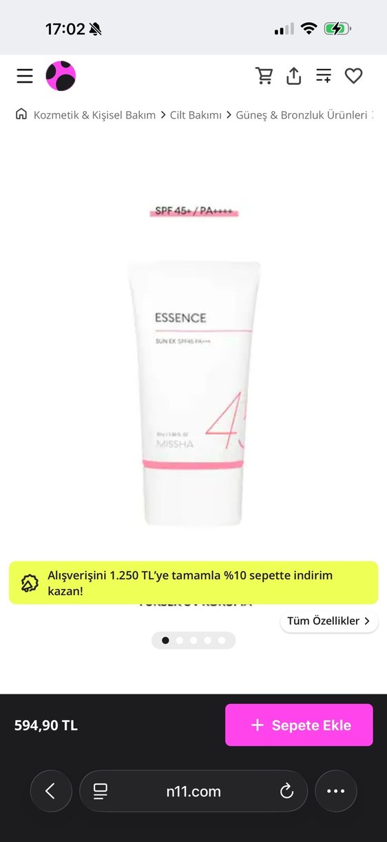 Missha Essence Güneş Koruyucu SPF45 - Görsel 3