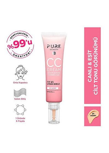 Pure Beauty CC Krem SPF 50, Pembe, Orta Kapatıcılık - Görsel 2