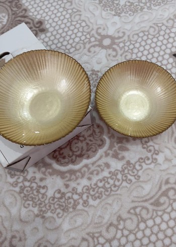 Parlak Bej Cam Kase Seti - Görsel 2