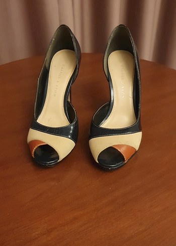 Klasik Bej lacivert rugan Stiletto Topuklu Kadın Ayakkabı - Görsel 2