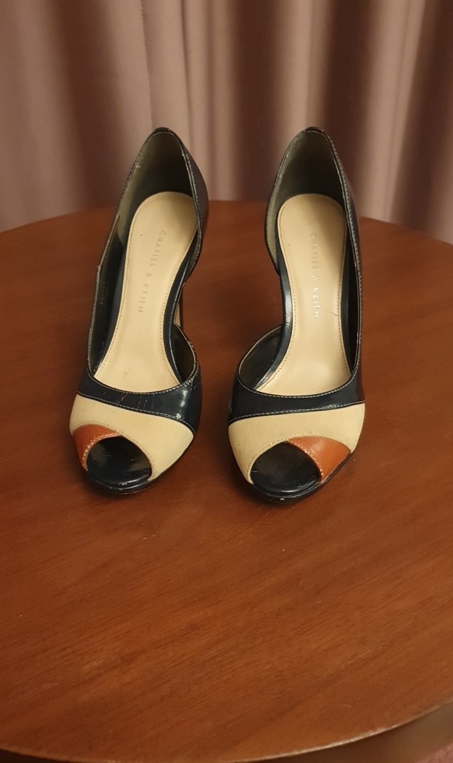 Klasik Bej lacivert rugan Stiletto Topuklu Kadın Ayakkabı - Görsel 2