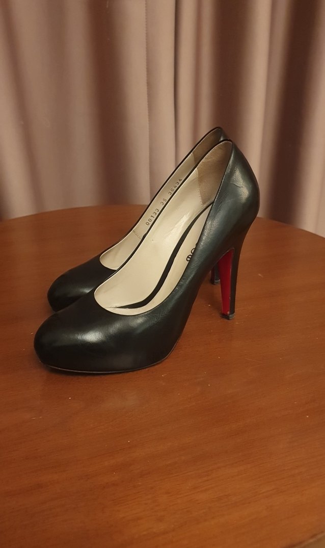 Siyah Modern deri Klasik Stiletto Topuklu Kadın Ayakkabı - Görsel 2