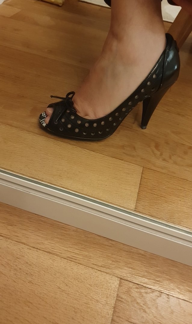 Siyah Vintage  8 cm Topuklu Kadın Ayakkabı - Görsel 4