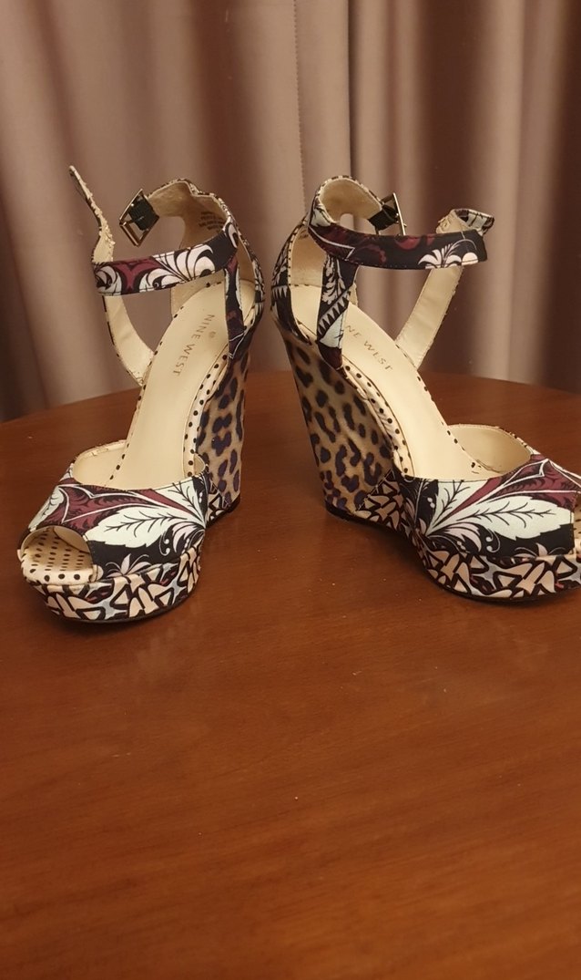 çiçek desenli Dolgu Topuklu Kadın Ayakkabı - Görsel 5