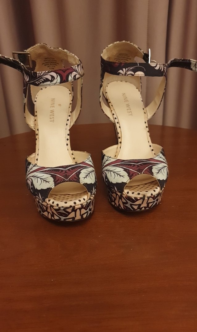 çiçek desenli Dolgu Topuklu Kadın Ayakkabı - Görsel 4