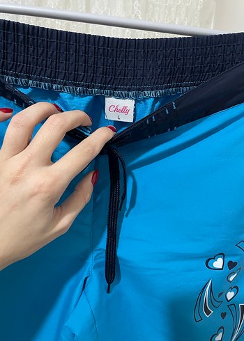 Kadın Mavi Kısa Mini Mayo Şort - Görsel 2