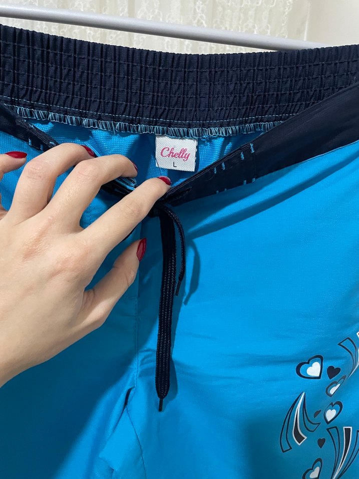 Kadın Mavi Kısa Mini Mayo Şort - Görsel 2