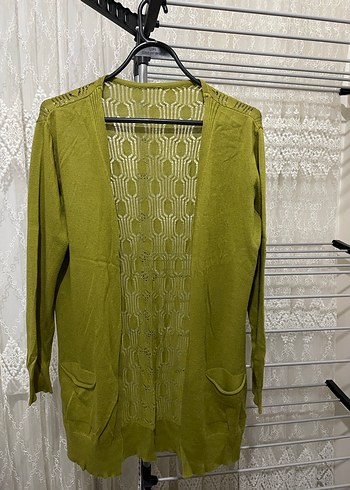 Düğmeli Yeşil Bohem Hırka - Görsel 2