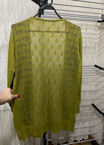 Düğmeli Yeşil Bohem Hırka - Görsel 3