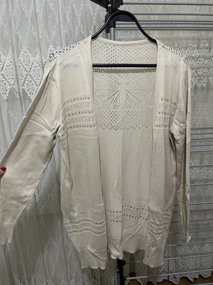 Bej V Yaka Bohem Kadın Hırka - Görsel 2