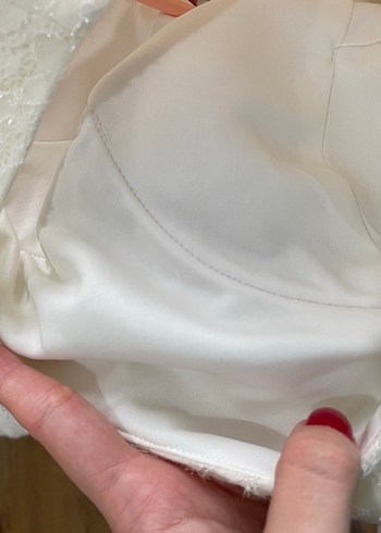 Beyaz Dantel A Kesim Gelinlik - Görsel 5