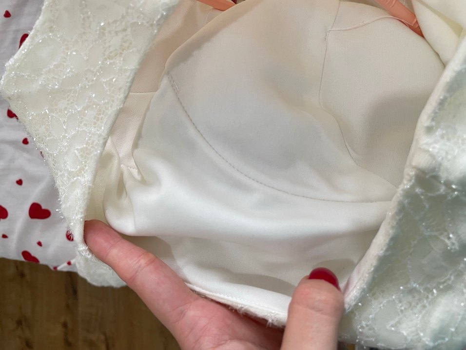 Beyaz Dantel A Kesim Gelinlik - Görsel 5