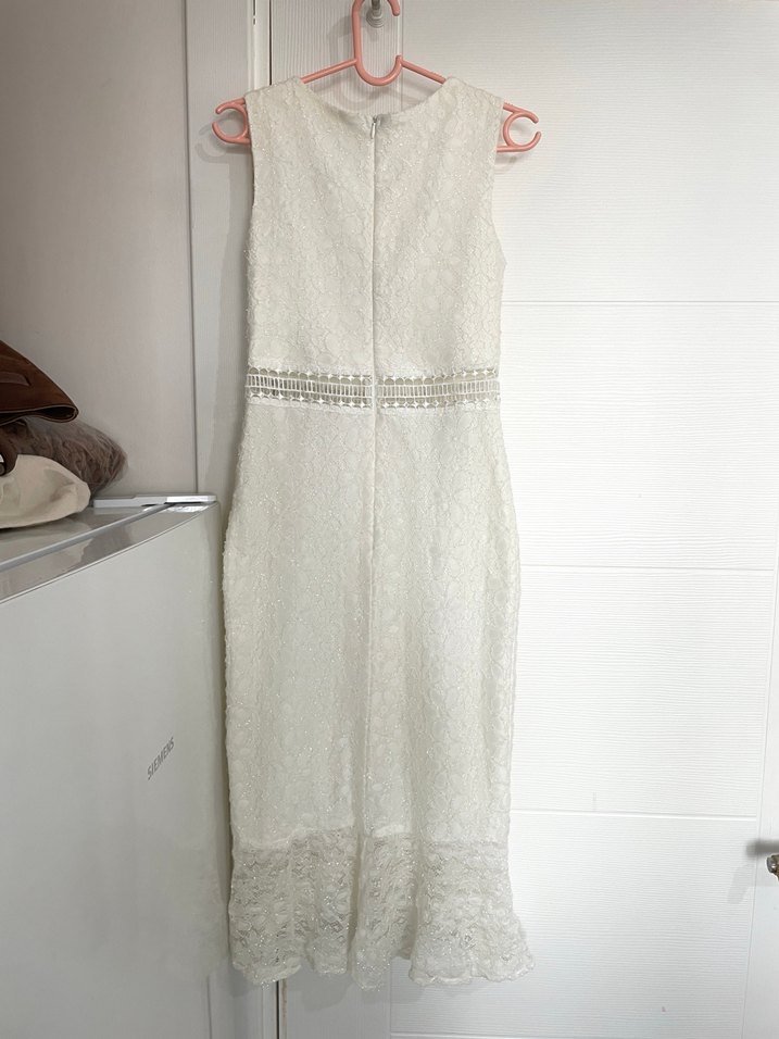 Beyaz Dantel A Kesim Gelinlik - Görsel 3