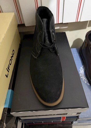 Hakiki Deri Siyah Nubuk Bağcıklı Erkek Ayakkabı - Görsel 2