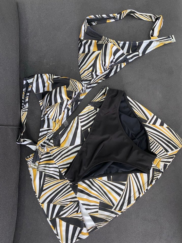 Pierre Cardin Sarı Zebra Desenli Drapeli Etkeli Mini Bikini - Görsel 5