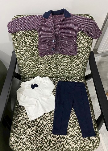 Bordo Triko Erkek Çocuk Ceket Takım - Görsel 2