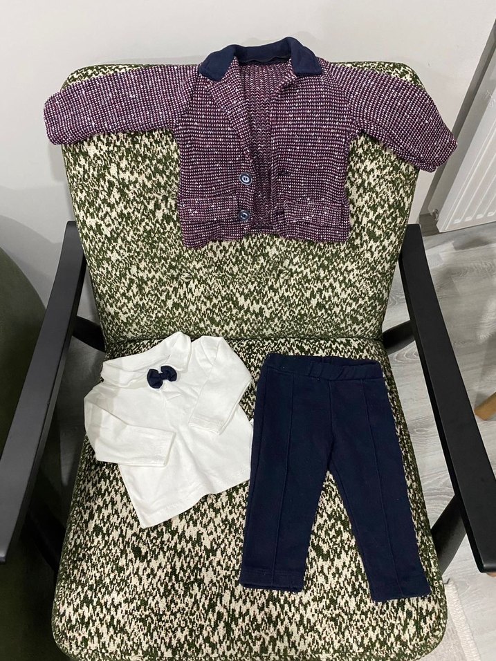 Bordo Triko Erkek Çocuk Ceket Takım - Görsel 2