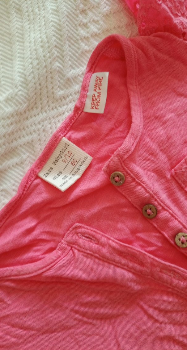 Pembe Kısa Kollu Keten Kız Tulum - Görsel 3