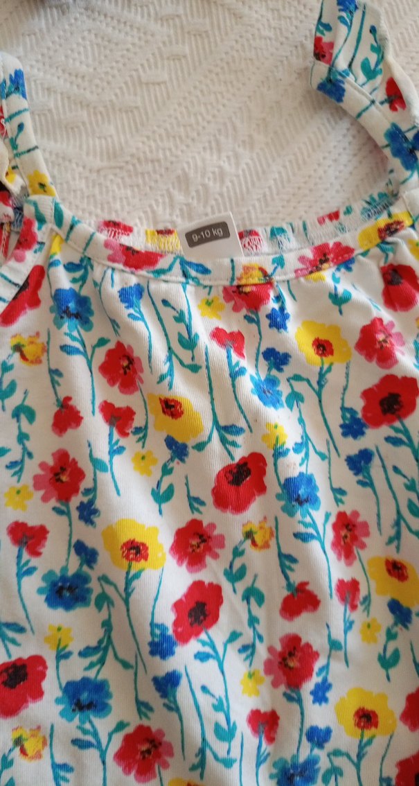 Çiçek Desenli Renkli Kız Tulum - Görsel 4