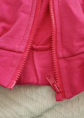 Kapüşonlu Pembe Kız Çocuk Fermuarlı Yelek - Görsel 4