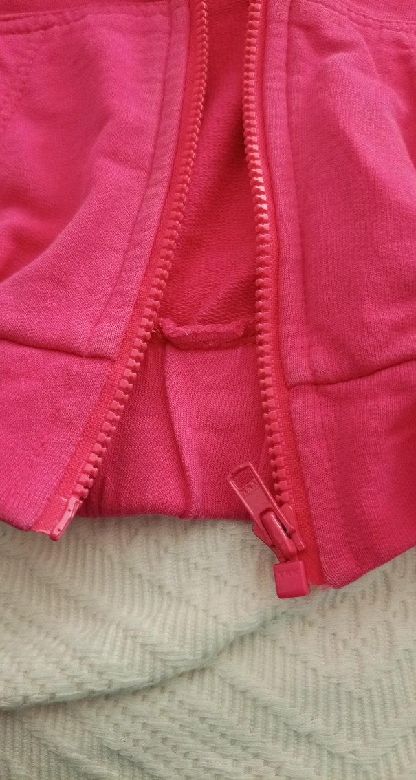 Kapüşonlu Pembe Kız Çocuk Fermuarlı Yelek - Görsel 4