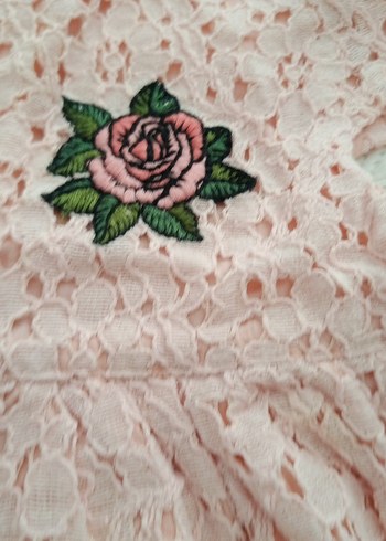 Kız Çocuk Nakışlı Dantel Elbise - Görsel 3