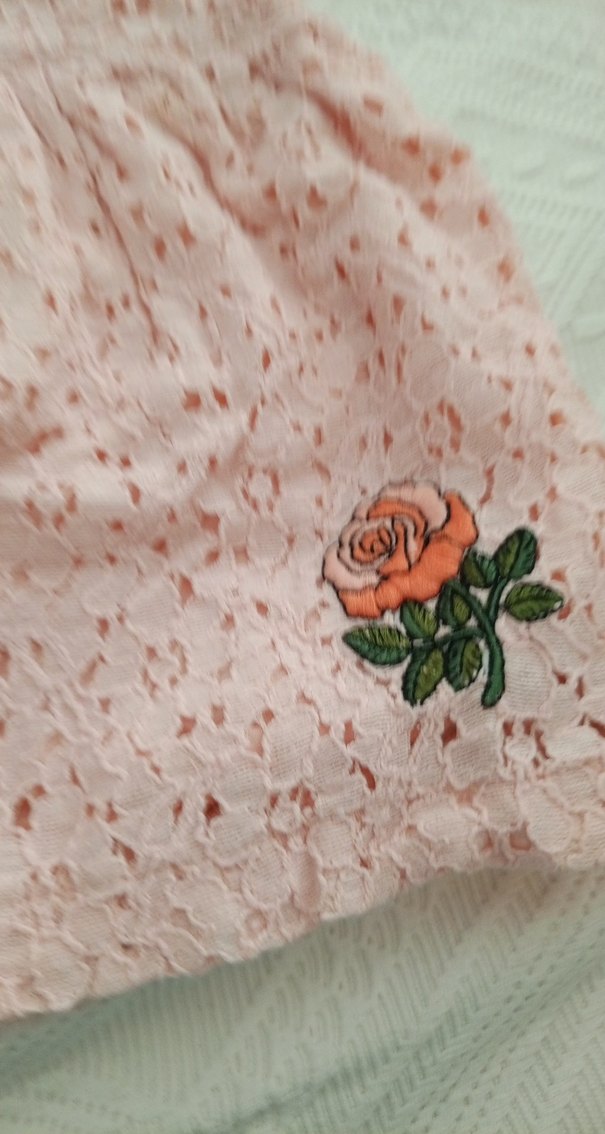 Kız Çocuk Nakışlı Dantel Elbise - Görsel 4