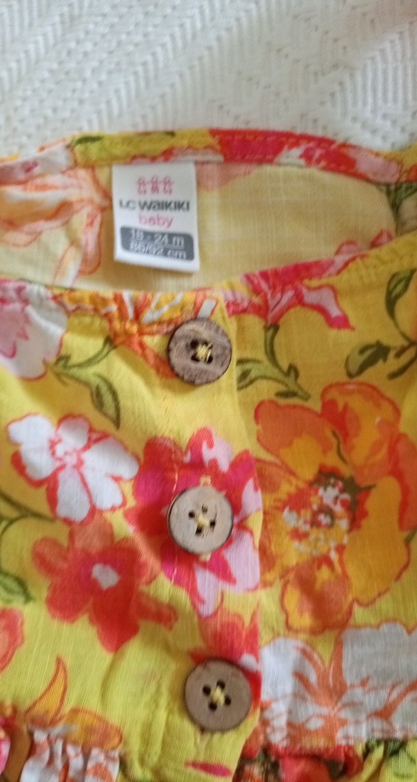 Renkli Çiçek Desenli Kız Elbise - Görsel 2