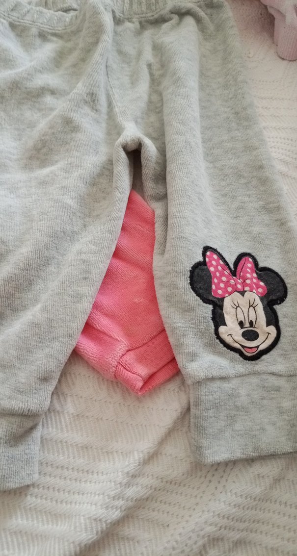 Düğmeli Pembe ve Gri Kız Taytları - Görsel 2