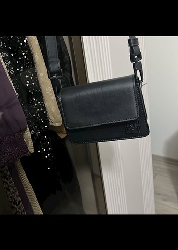 Siyah Deri Minimalist Kadın Çanta - Görsel 2