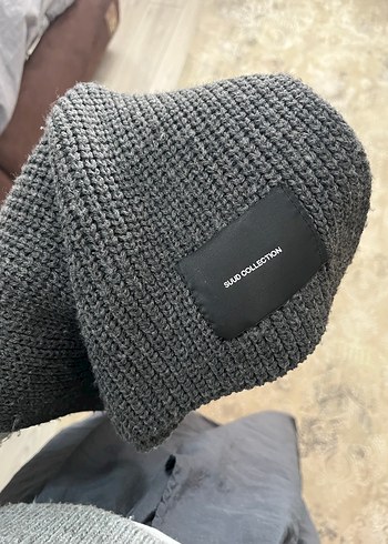 Gri örgü atkı - Görsel 2