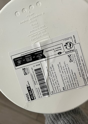 Beyaz ve gri dekoratif vazo - Görsel 2