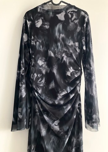 MANUKA TÜL ELBİSE SİYAH GRİ - Görsel 13