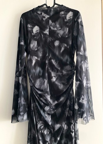 MANUKA TÜL ELBİSE SİYAH GRİ - Görsel 11