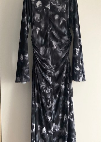 MANUKA TÜL ELBİSE SİYAH GRİ - Görsel 8