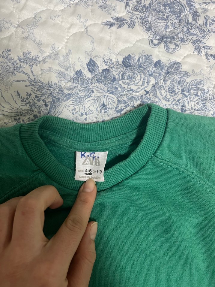 Bordo ve Yeşil Çocuk Sweatshirt - Görsel 2