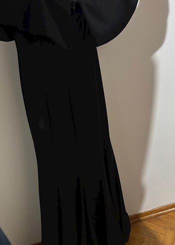 Siyah Drapeli Uzun Abiye Elbise - Görsel 2